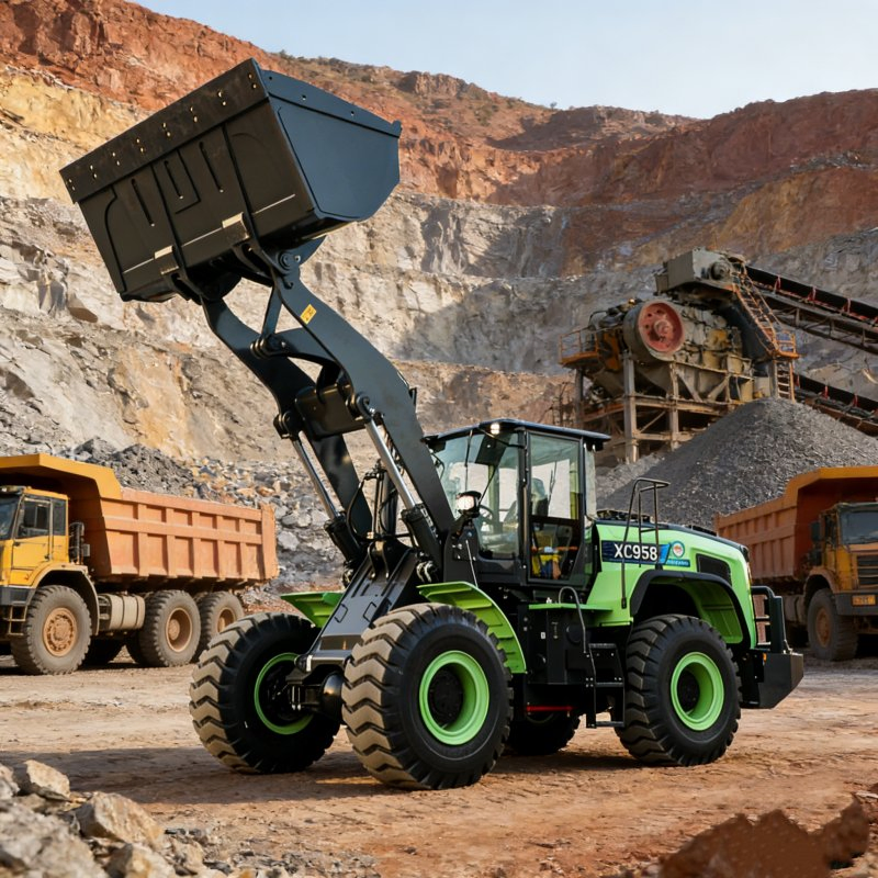 Optional Clamps and Side Dump Buckets Xc958EV-Ultra Electric Loader with Capacities Ranging From 2.5 to 5.0 M³ and Various Work Tools