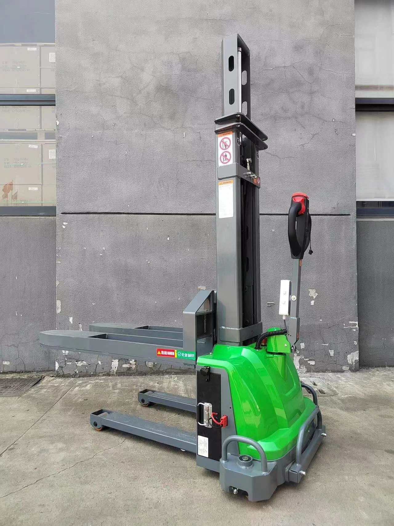 Full-Electric 1.0ton 1.3ton 1.5ton 1.6m Lift Height Electric Pallet Forklift Self-Lift Stacker