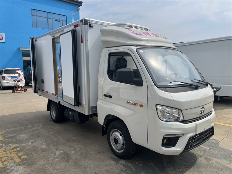 Nigeria Sale Foton M1 Gasoline Fuel Type 122HP 2-Tons Mini Freezer Van Refrigerator Truck with Cold Curtain