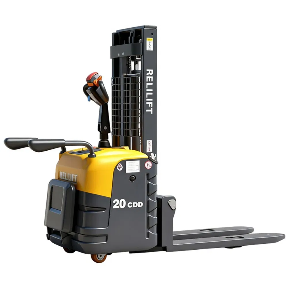 Flexible High-Comfort 2t-Yellow Ton Electric Straddle Stacker for Building Materials Warehouse