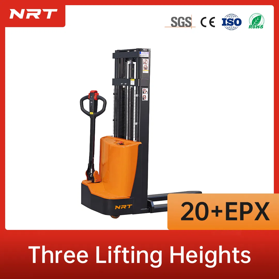 Nrt Load Capacity 1.5t Lifting Height 1600/2000/3000mm Electric Pallet Stacker