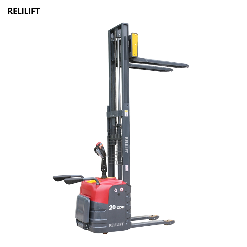 Cheap Walk-Behind Battery Charger Full Narrow Aisle All Terrain Electric Pallet Stacker PU Tire for Indoor and Outdoor 1.5 Ton 2 Ton Xilin Electric Stacker