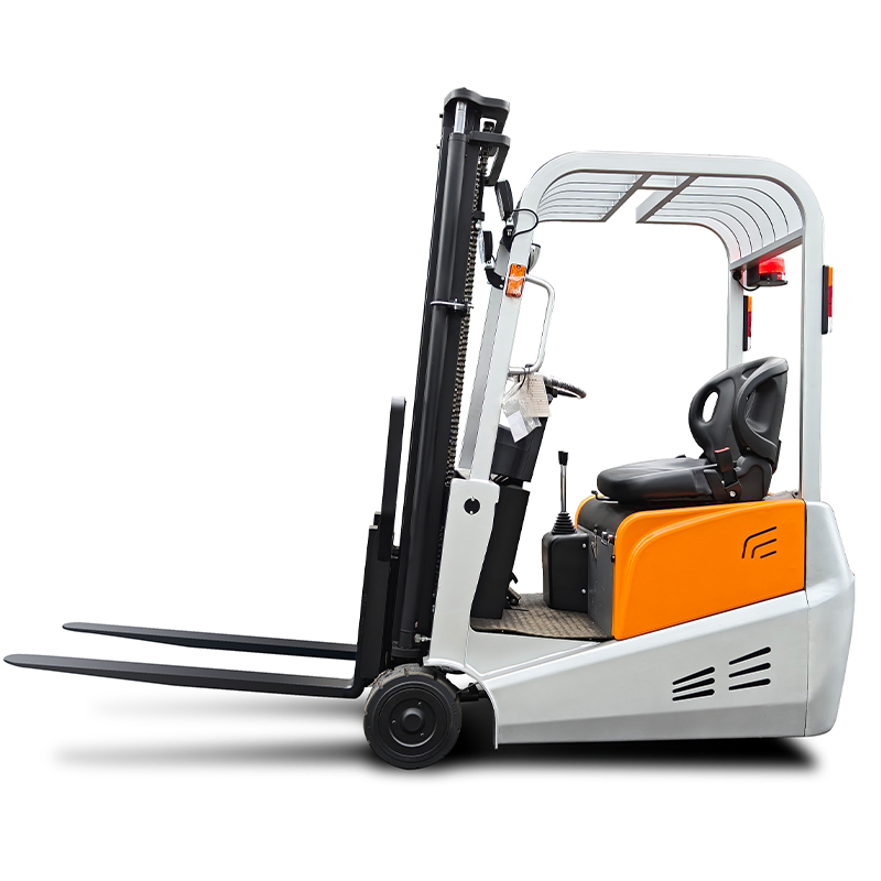 China Factory CE 1 Ton 3 Ton Hydraulic Small Space Operation Three-Wheel Rough All Terrain Counterbalanced Lift Reach Warehouse Electric Forklift