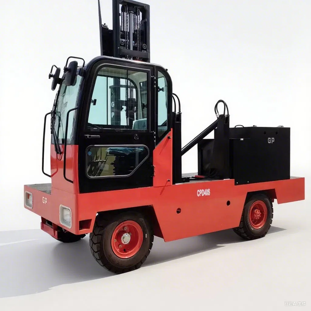 4t Electric Side Loader - Zero Emission &amp; 4m Fork Reach for Sustainable Warehouse Logistics