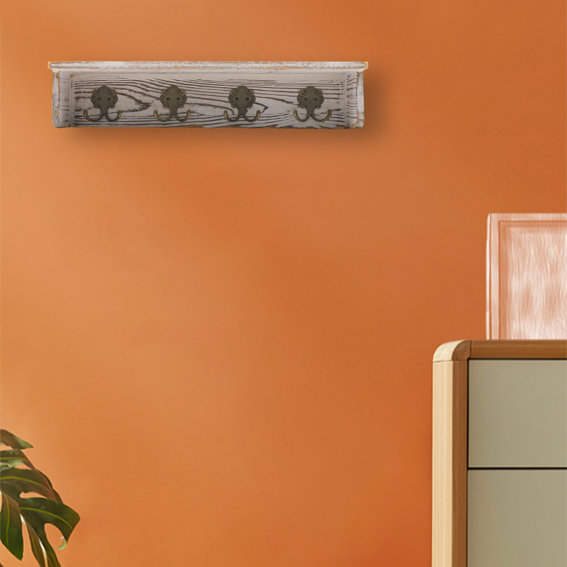 Wooden Mail Organizer مع رف، وحائط التثبيت على الحائط مفاتيح Hangers لكلمات المفاتيح
