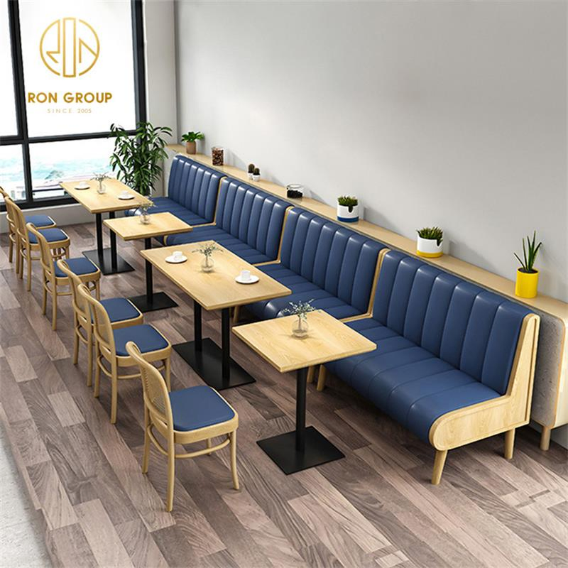 تصميم مجموعة أثاث مطعم مقهى برتقالي مقهى مقاعد جلدية أريكة مقعد طاولة وكرسي طعام للمطعم