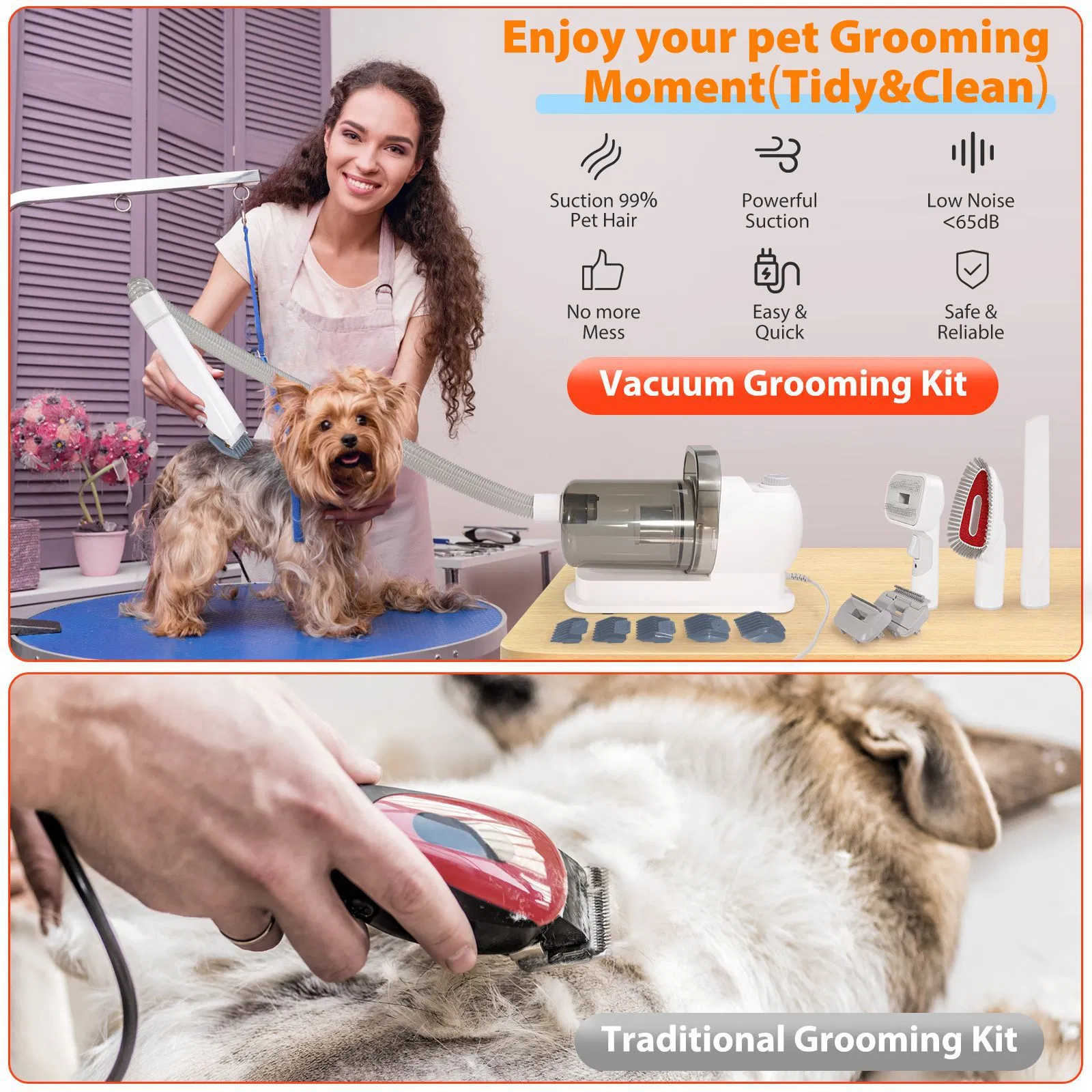 Multi-Functional Pet Grooming Clipper Electric Trimmer for Cats and Dogs