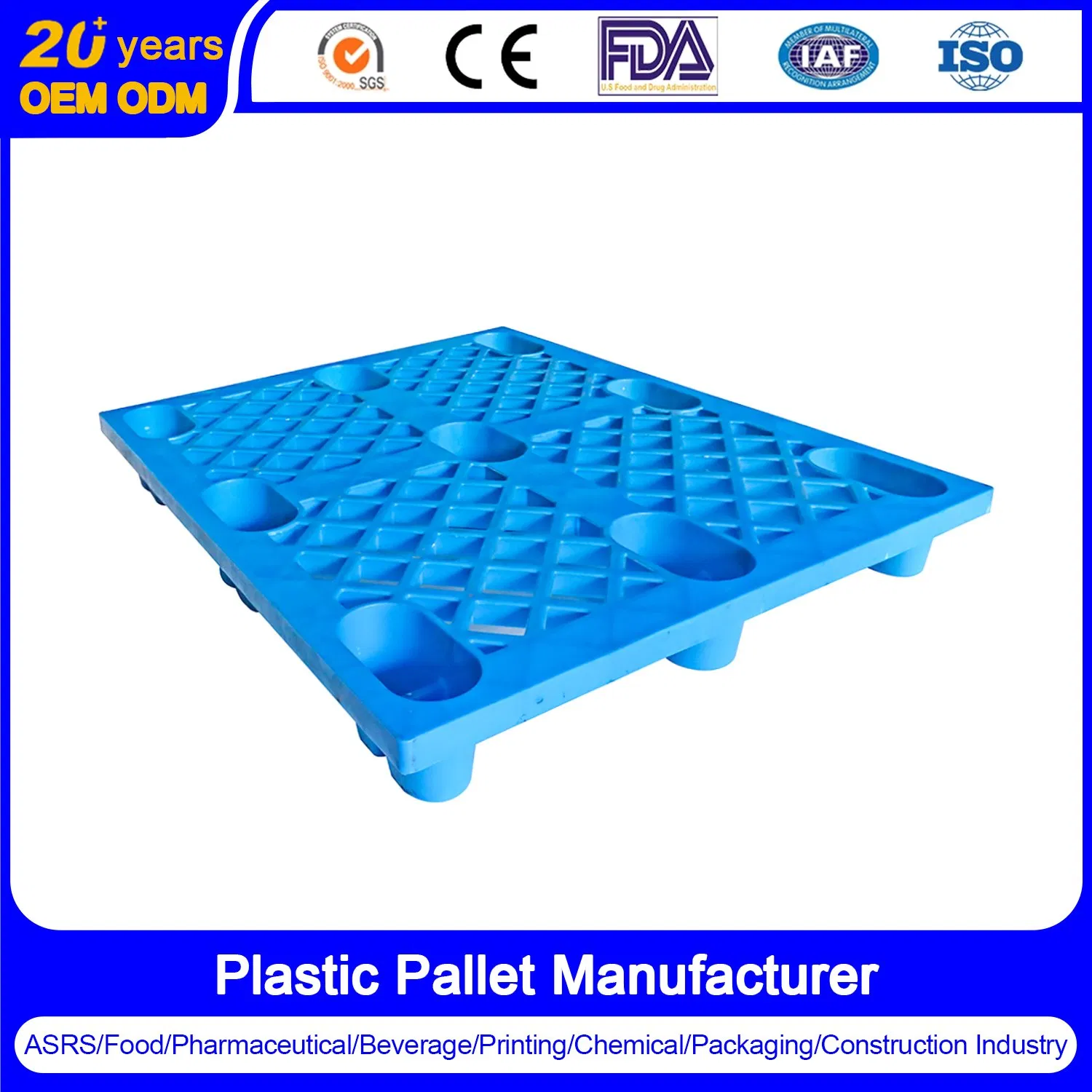1200X1000X140mm Mesh Surface Plastic Pallets Nine-Legged Plastic Pallet Supplier Direct Multifunctional