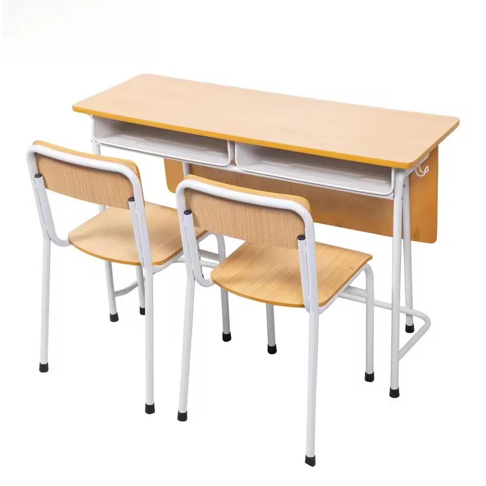 Wooden Kids Portable Study Table Classroom Metal School Furniture Price List Sri Lanka Student Desk and Bench