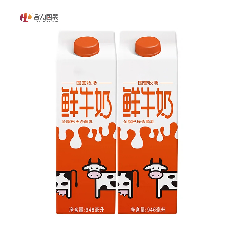 Heli Custom Pack 200ml-2000ml Aseptic Food Packaging Material Box for Fresh Milk Juice