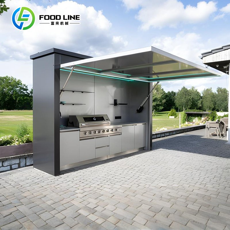 Stainless Steel Modular Barbecue Outdoor Camping Kitchen with Pizza Oven