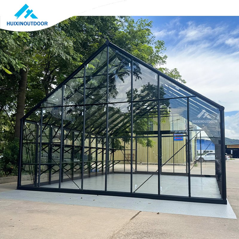 New Upgrade Super Strong Wind Resistance 140km Toughened Glass Greenhouse Outdoor Backyard Aluminum Frame Garden Greenhouse