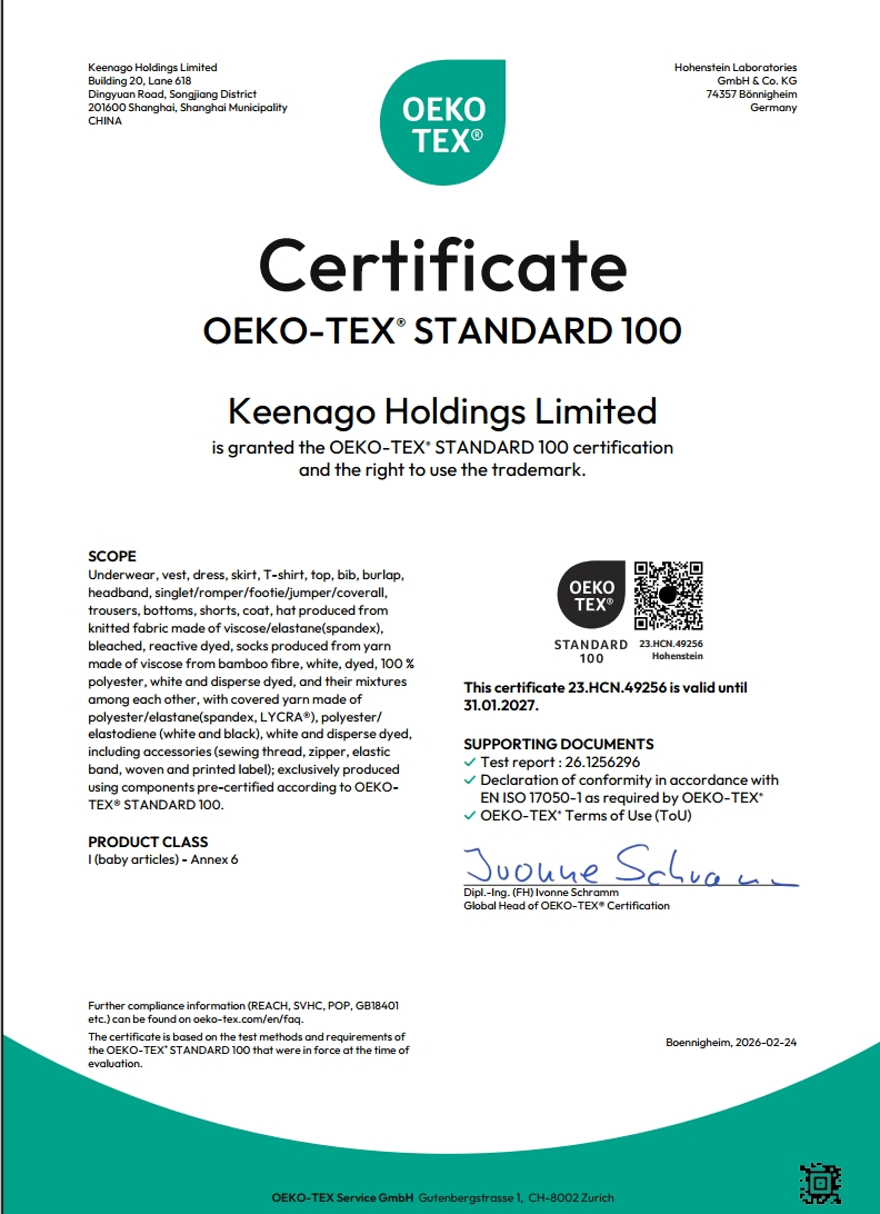 OEKO-TEX Certificate