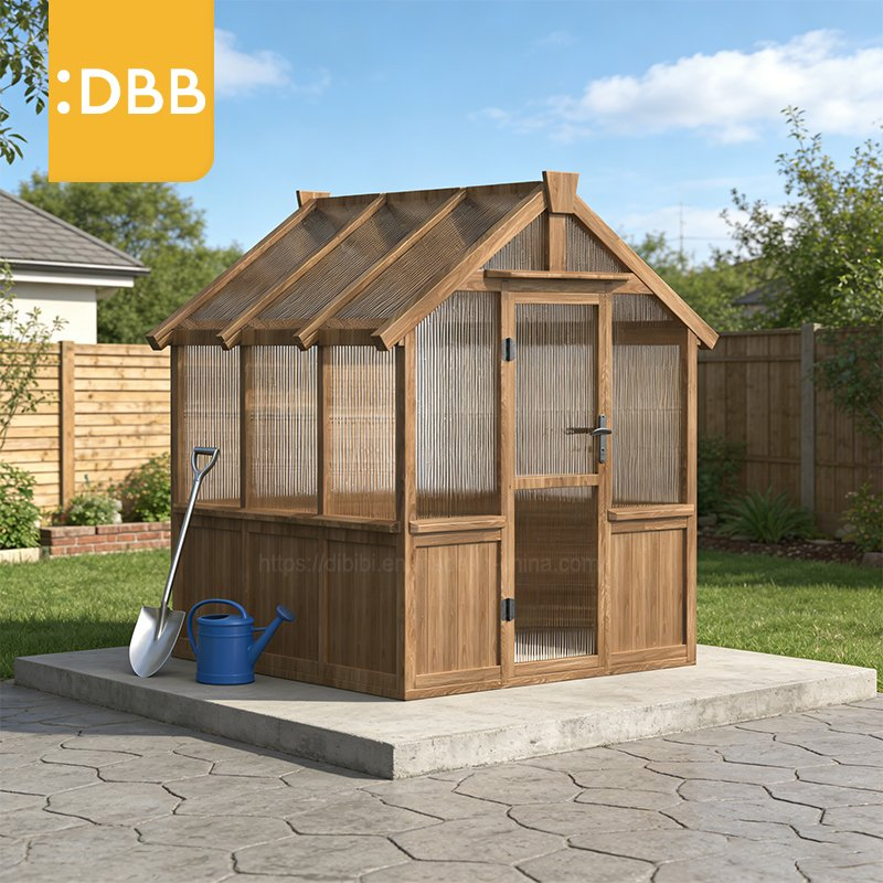Modern 6FT 26FT Gable Garden Greenhouse Porch Sustainable Wood Outdoor Rodent Proof Double Door Gardening Supplies