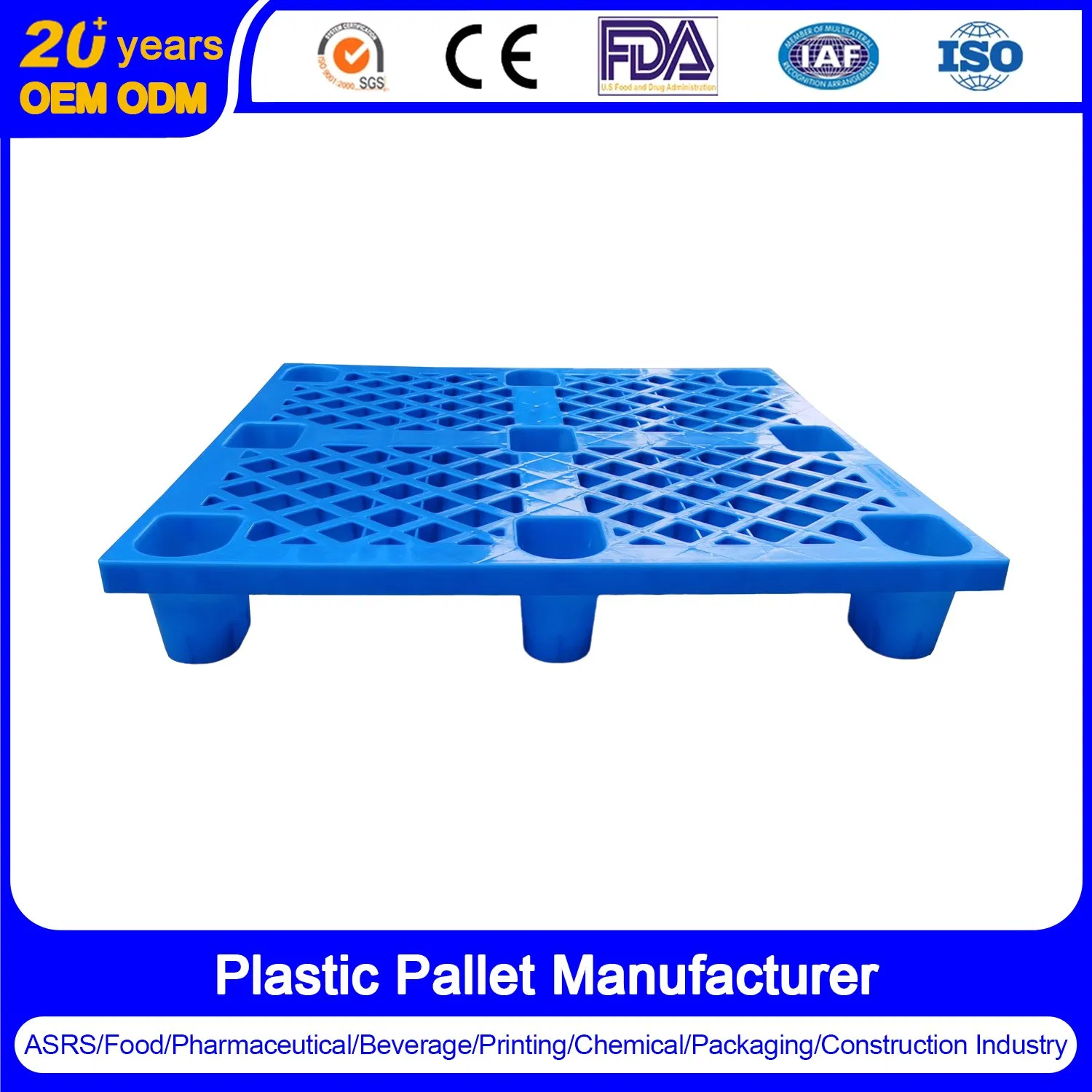 1200X1000X140mm Mesh Surface Plastic Pallets Nine-Legged Plastic Pallet Supplier Direct Multifunctional