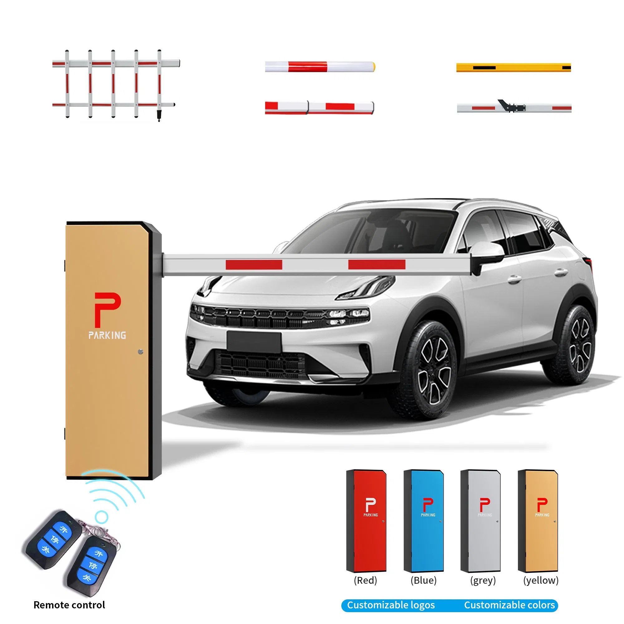 Xgy Custom OEM Logo Galvanized Steel Automatic Rising Car Park Anti Collision Gate Boom Barrier for Parking Lot Traffic Road Gate