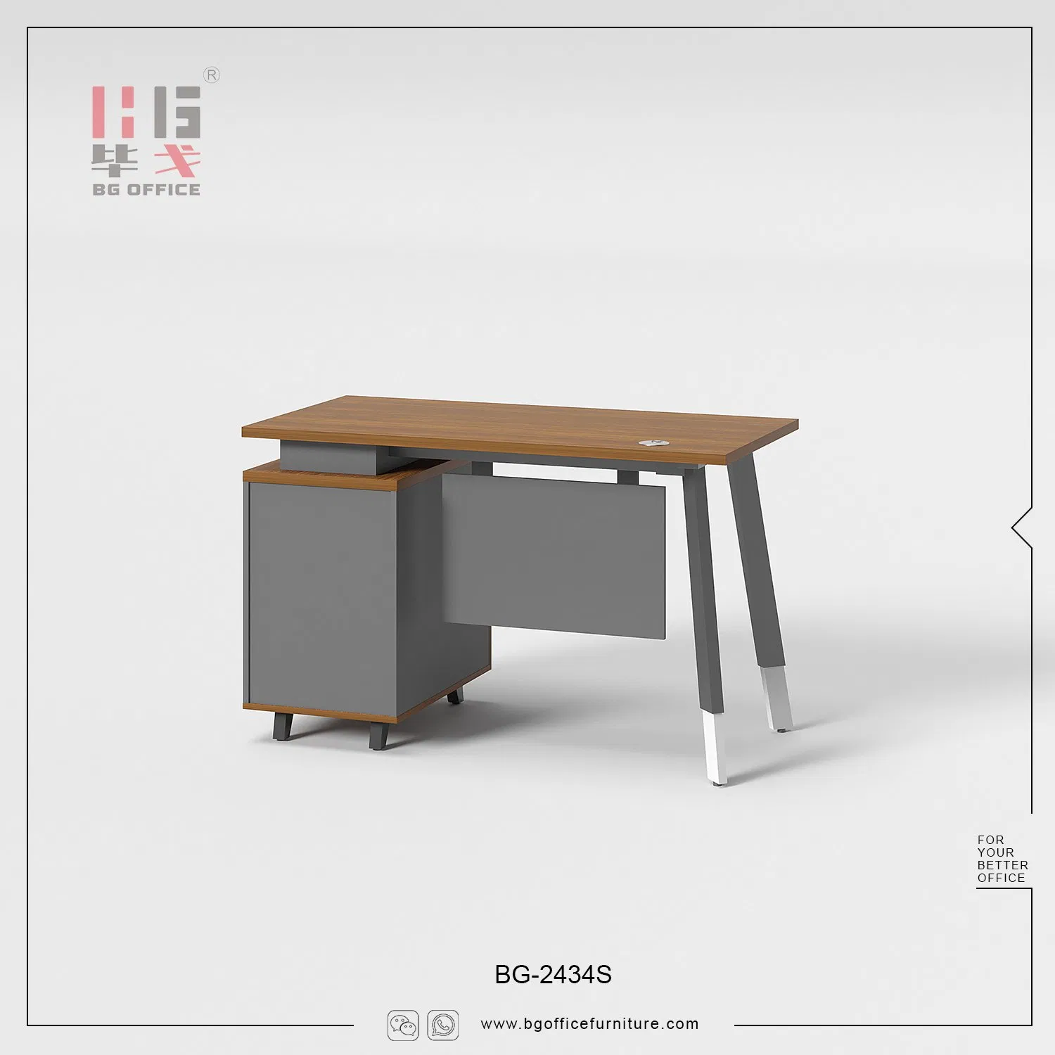 Chinese Custom Wholesale Modern Wooden Melamine Home Seating Table Iron Frame Office Desk Furniture for New Staff Office Computer White Study Table