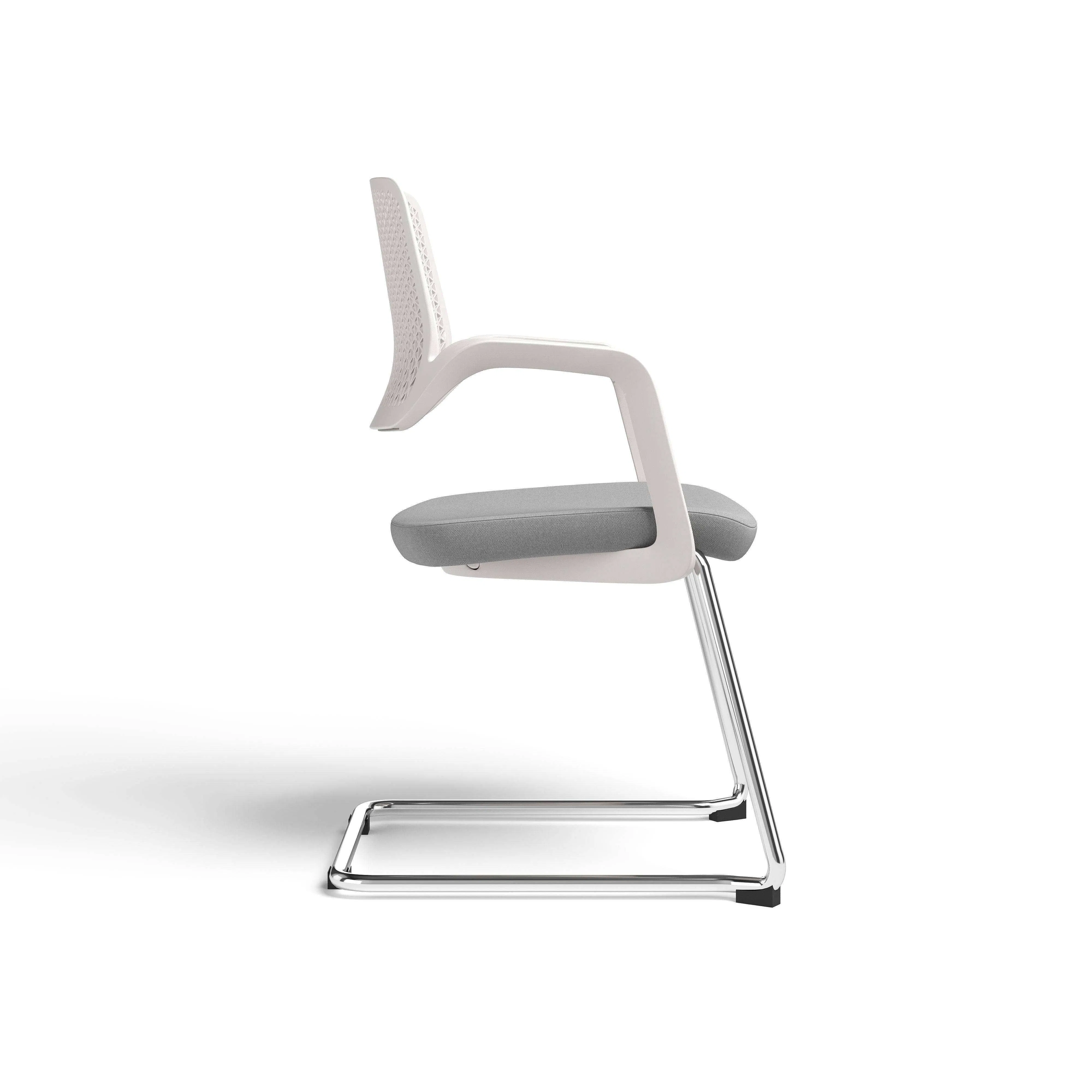 Ergonomic White Staff Office Furniture with Swivel Base