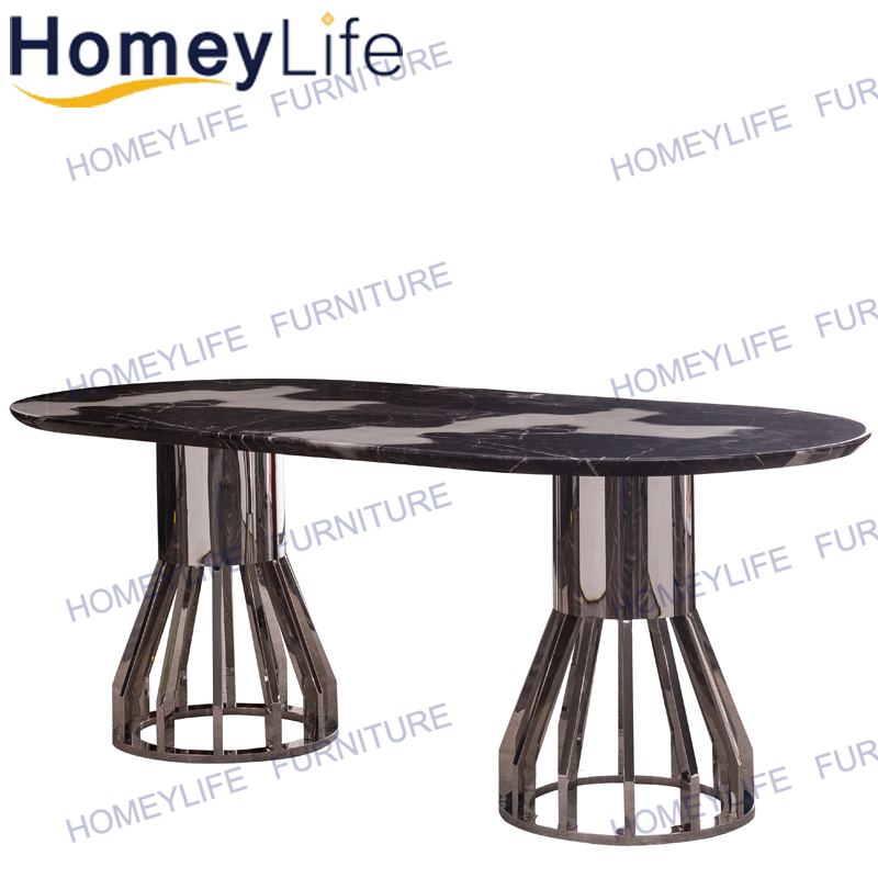 Ergonomic Marble Metal Living Room Dining Room Table Furniture