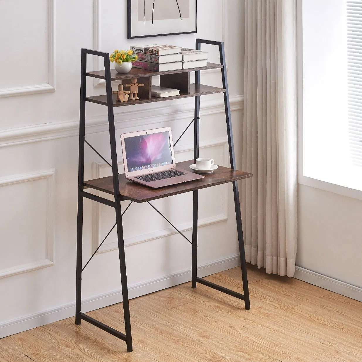 Multi-Functional Wooden Computer Desk, Home Office Furniture Shelf, Custom Manufacturer