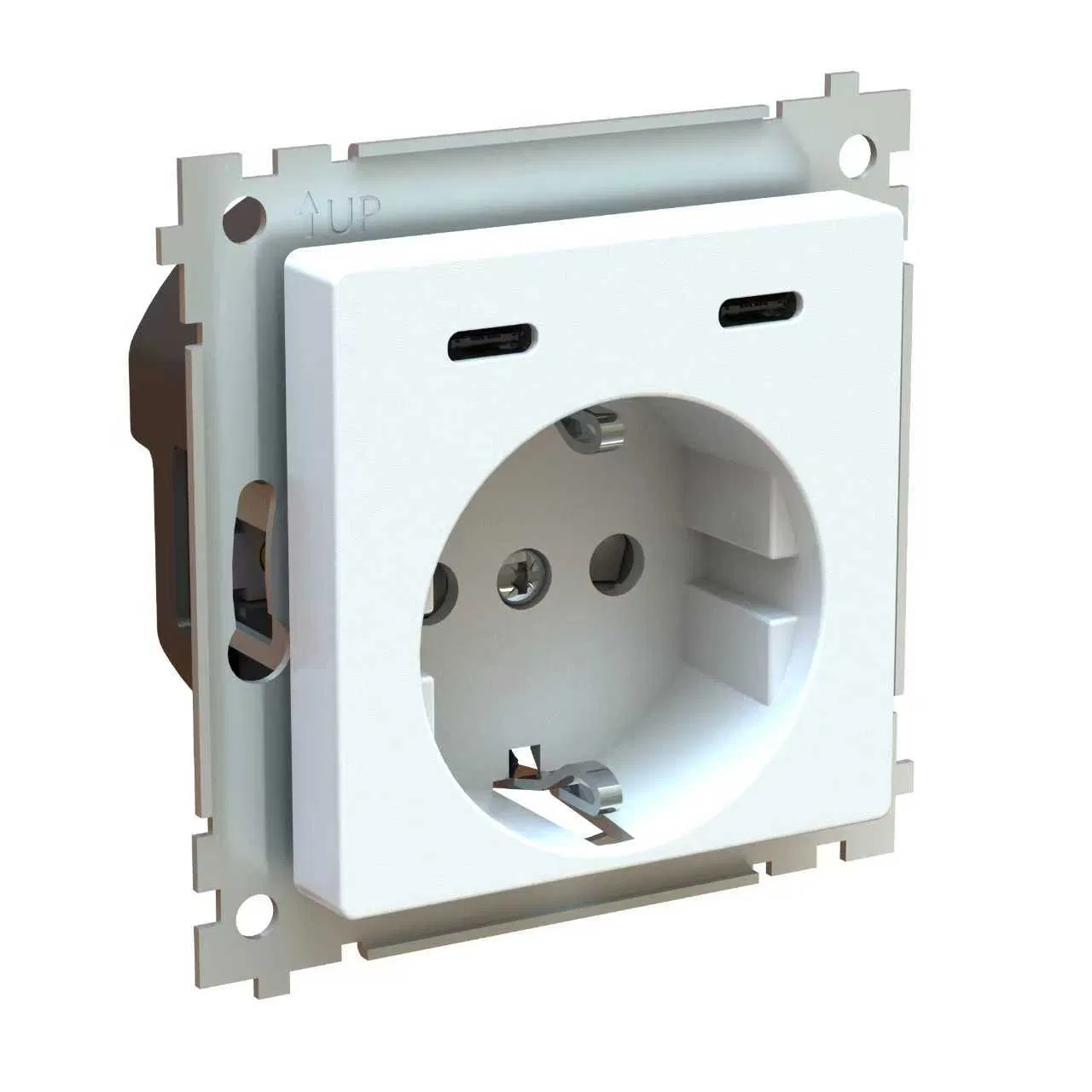 Schuko Socket + USB C Fast Charge 45mm Modular Insert