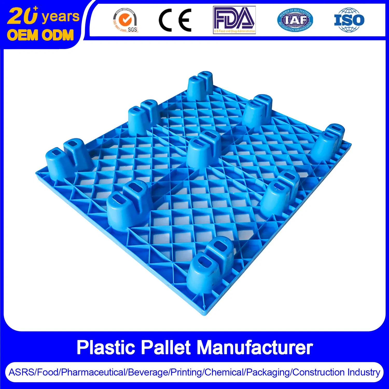 1200X1000X140mm Mesh Surface Plastic Pallets Nine-Legged Plastic Pallet Supplier Direct Multifunctional