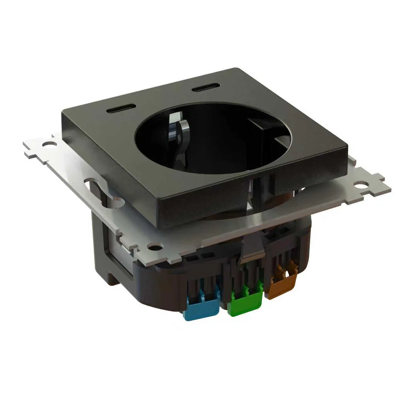 Schuko Socket + USB C Fast Charge 45mm Modular Insert