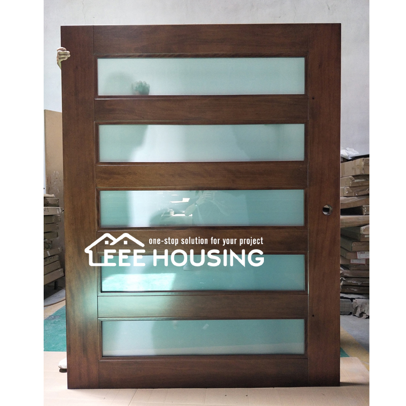 China Factory Direct Supply Exterior Main Entry Door Glass Pivot Solid Wood Doors for Residential Entryway