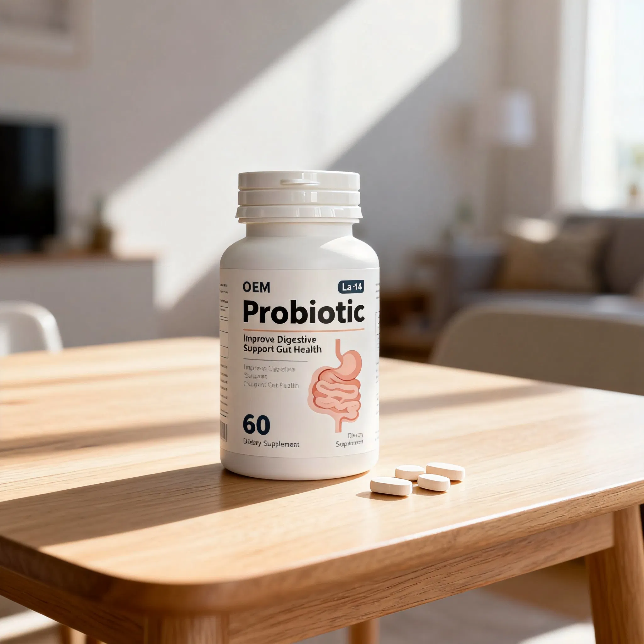 Synbiotic (Probiotic + Prebiotic) with La-14 Flexible MOQ OEM/Private Label Healthcare Product