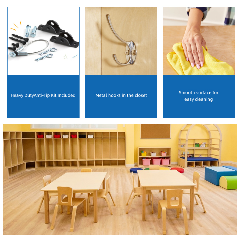 Wooden Furniture Study Desk and Ergonomic Chair Set for Early Education Centers