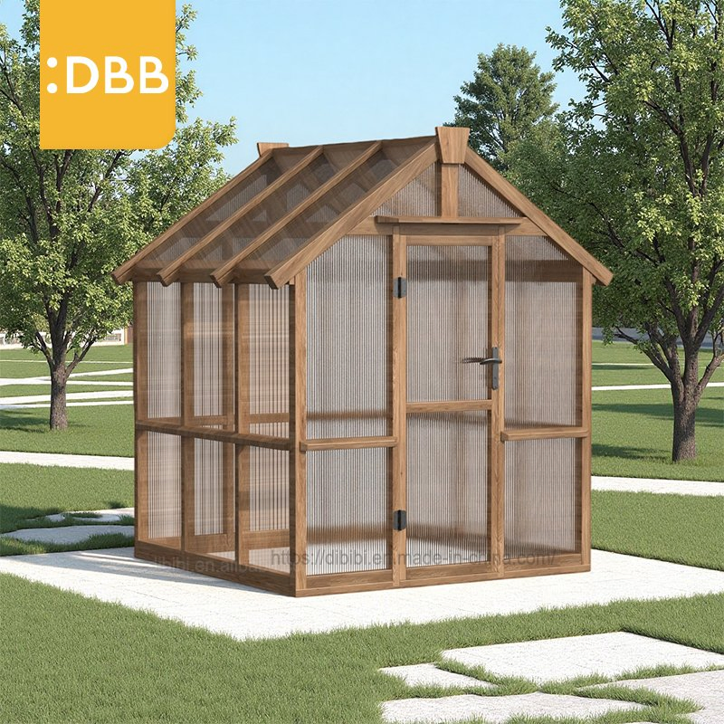 Modern 6FT 26FT Gable Garden Greenhouse Porch Sustainable Wood Outdoor Rodent Proof Double Door Gardening Supplies