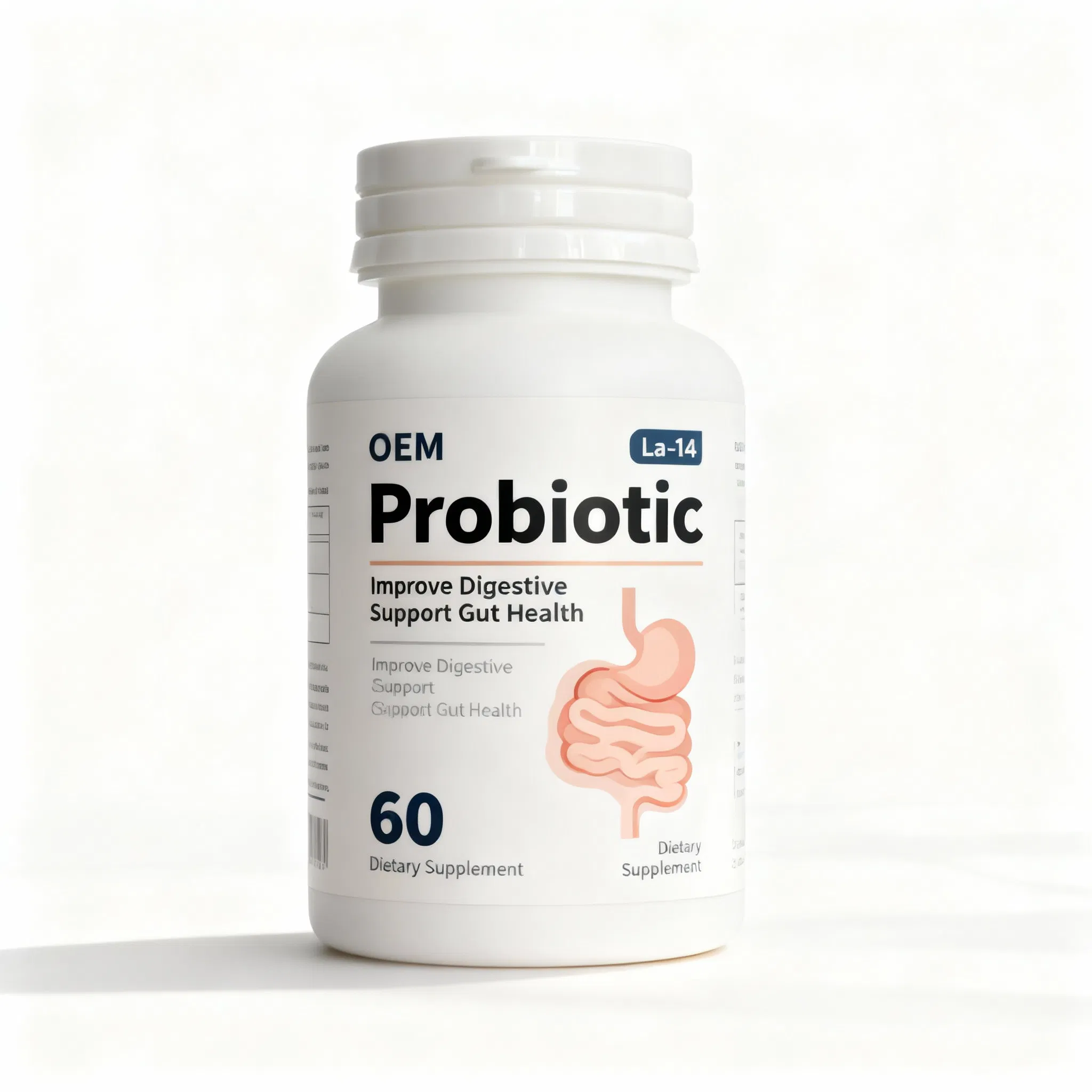Synbiotic (Probiotic + Prebiotic) with La-14 Flexible MOQ OEM/Private Label Healthcare Product
