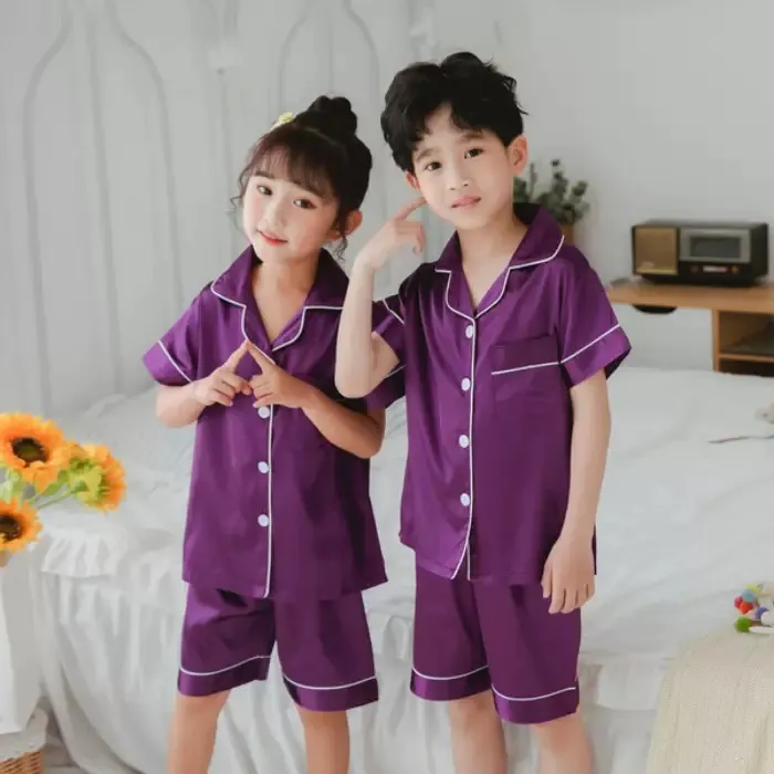 Kids Satin Pajamas View 1