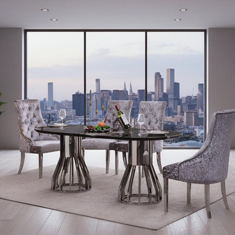 Ergonomic Marble Metal Living Room Dining Room Table Furniture