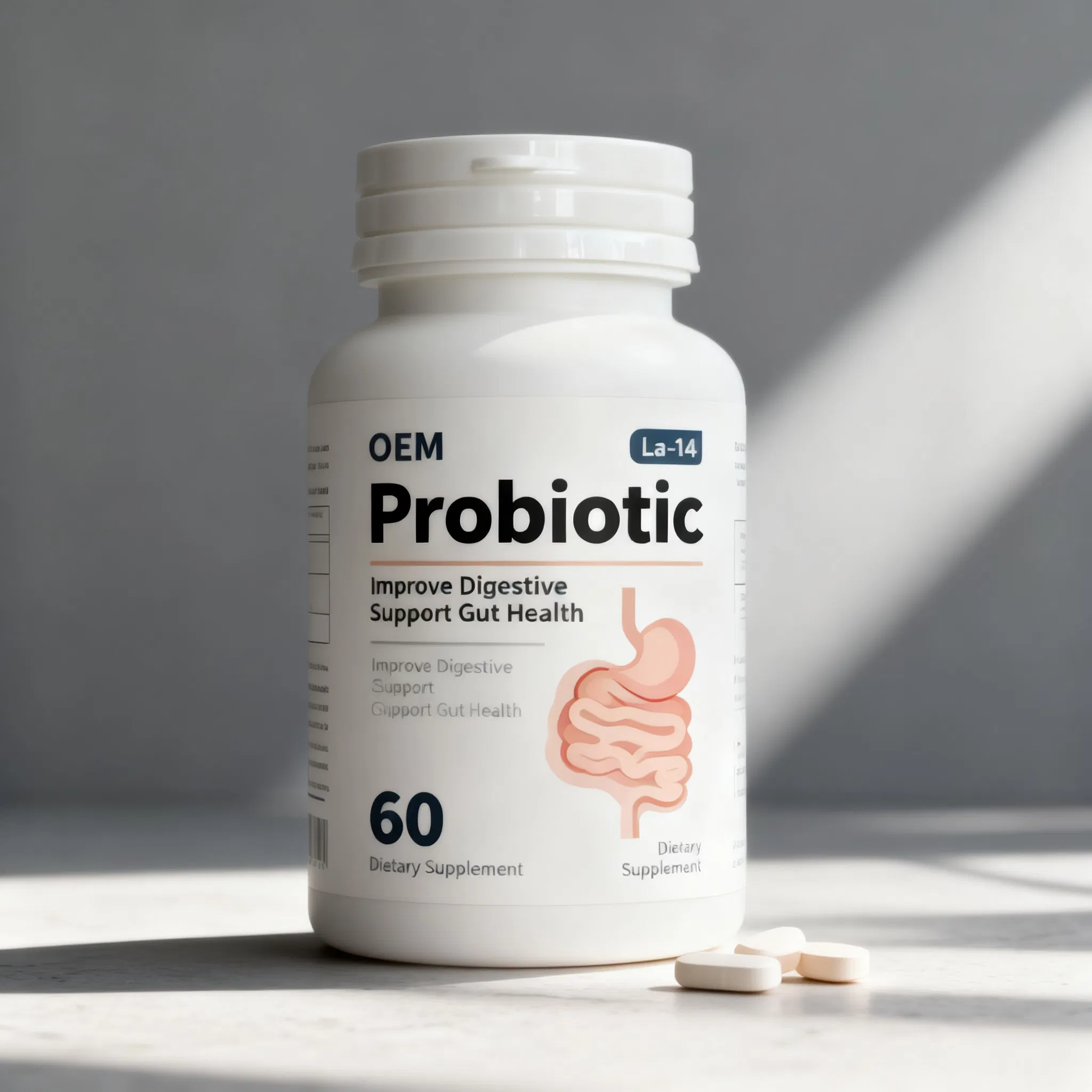 Synbiotic (Probiotic + Prebiotic) with La-14 Flexible MOQ OEM/Private Label Healthcare Product