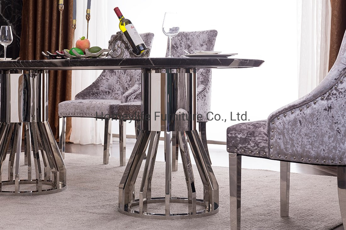 Ergonomic Marble Metal Living Room Dining Room Table Furniture
