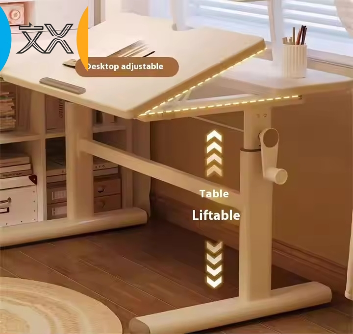 HDF Ergonomic Kids Reading Table Home Furniture Manufacturer Height Adjustable Study Desk and Chair