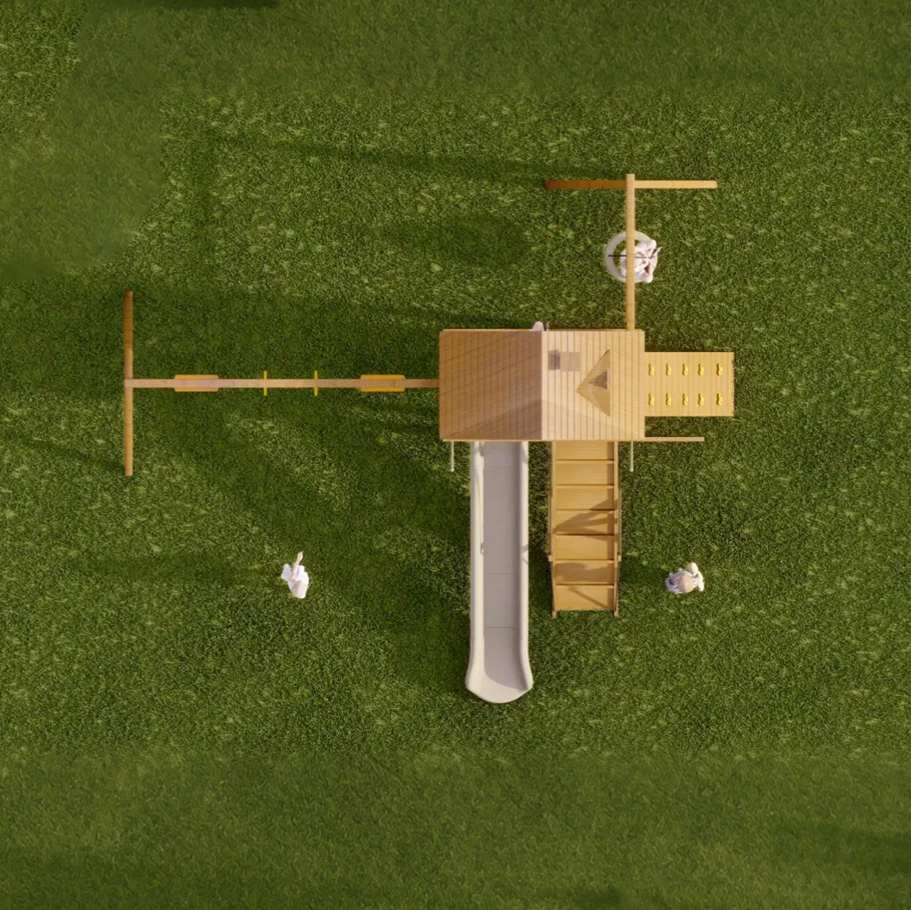 Fun Adventurous Outdoor Kids Wooden Slide Play Equipment