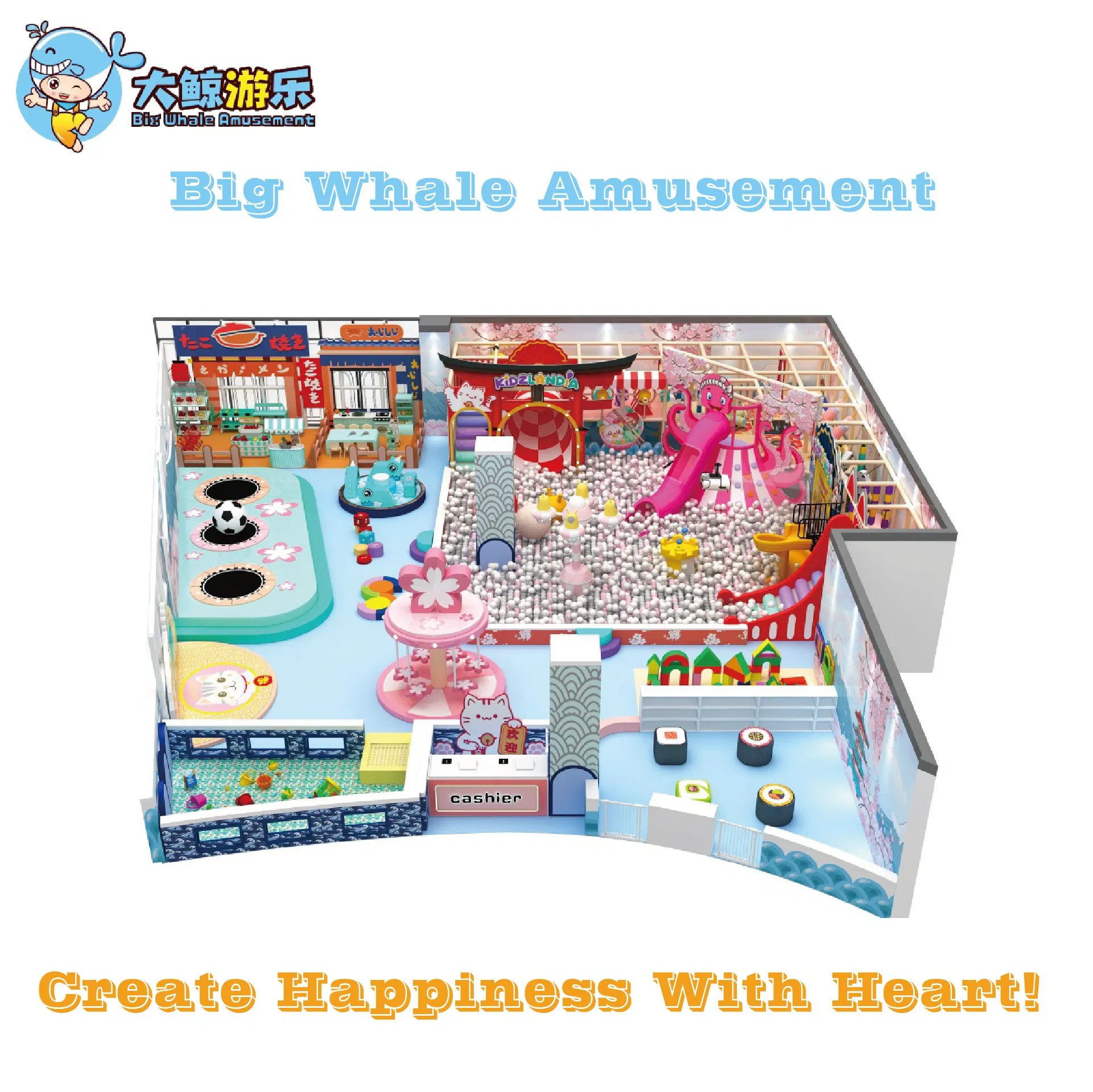 Custom All Kinds of Indoor Playground with Children Playground Equipment Slide Sand Pit Trampoline Carousel Ocean Ball Pool Customization