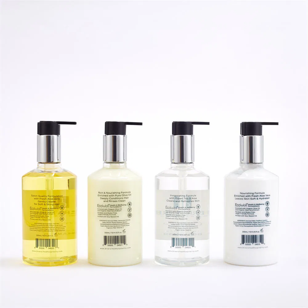 Hotel Amenities in Pump Bottle Leak-Proof Refillable Bottles for Hospitality Industry and Travel