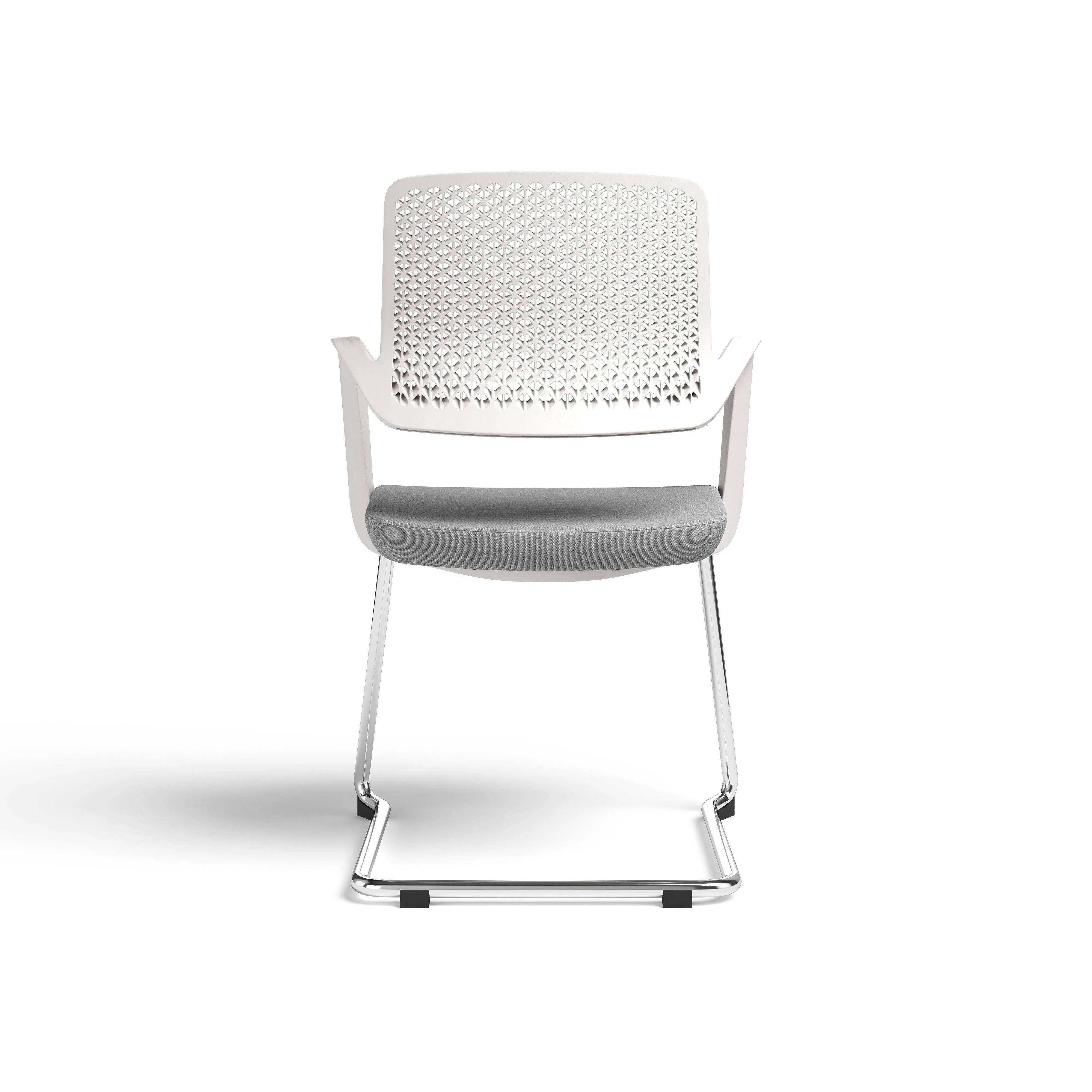 Ergonomic White Staff Office Furniture with Swivel Base