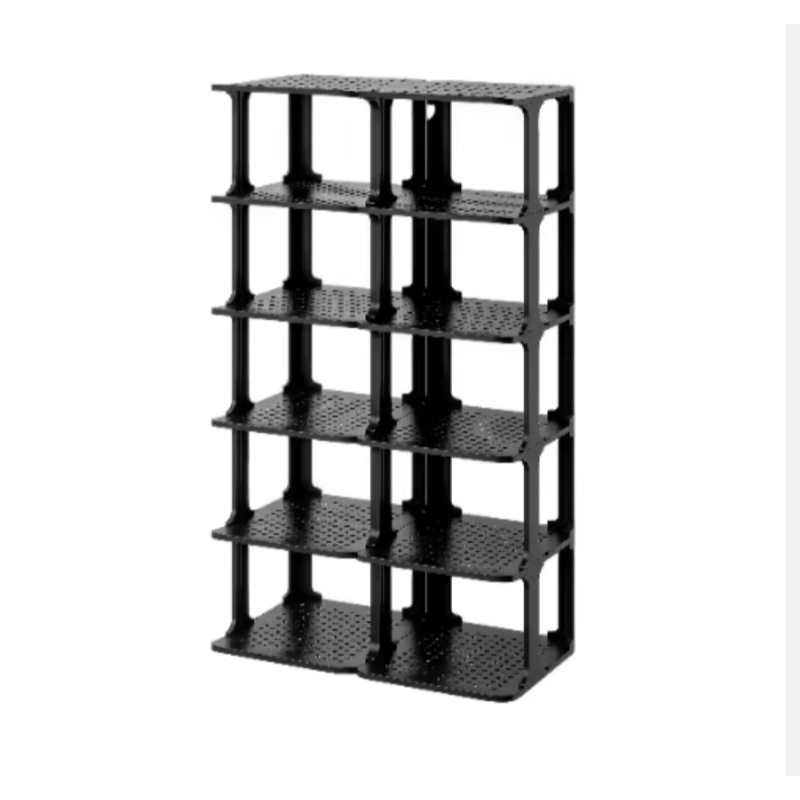 Space-Saving Stackable Shoe Rack Detachable Plastic Storage Organizer for Entryway