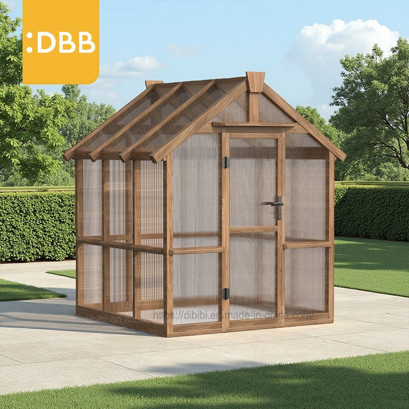 Modern 6FT 26FT Gable Garden Greenhouse Porch Sustainable Wood Outdoor Rodent Proof Double Door Gardening Supplies