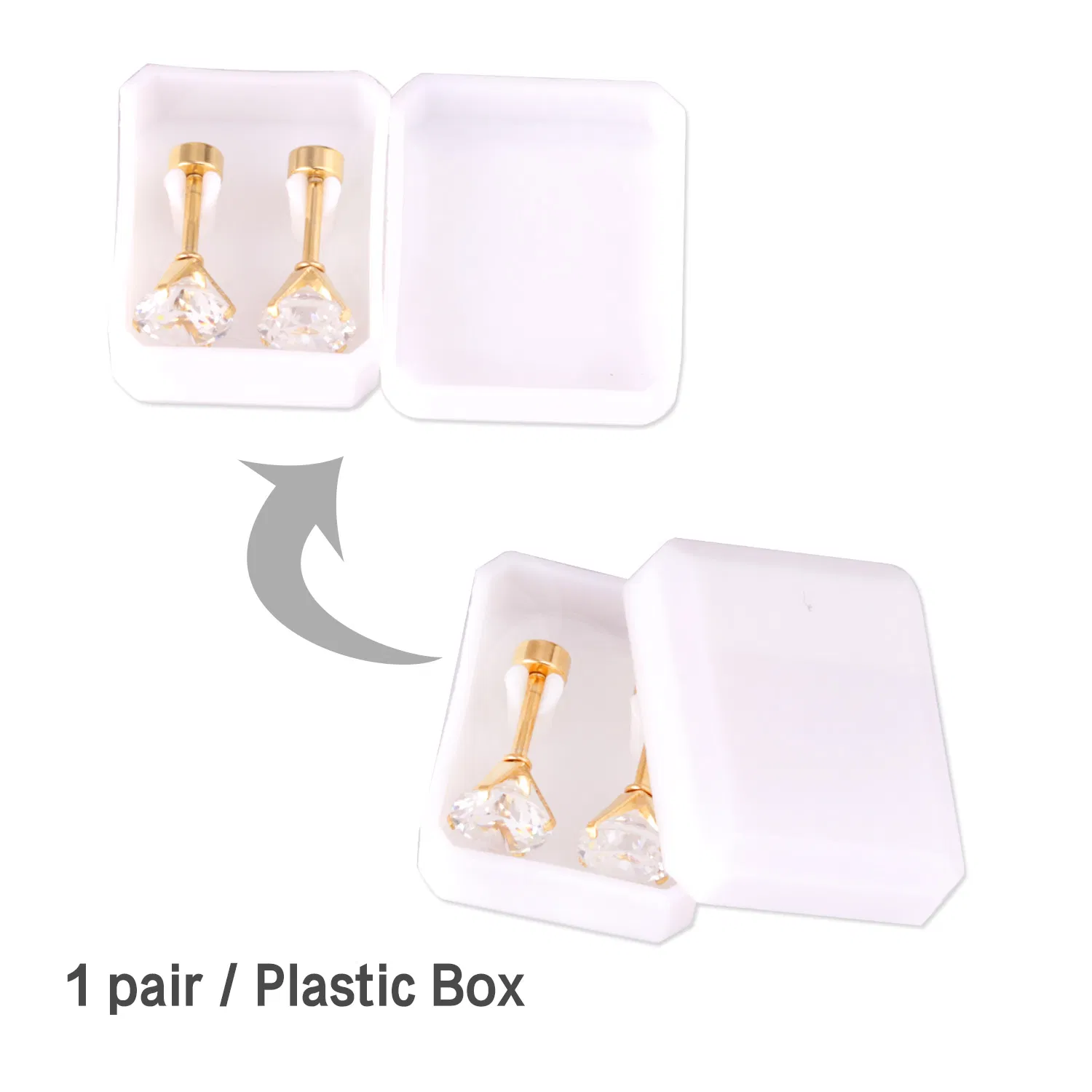 Hypoallergenic 18K Gold-Plated Stainless Steel Kid's Earrings 7mm Zircon Stud Earrings