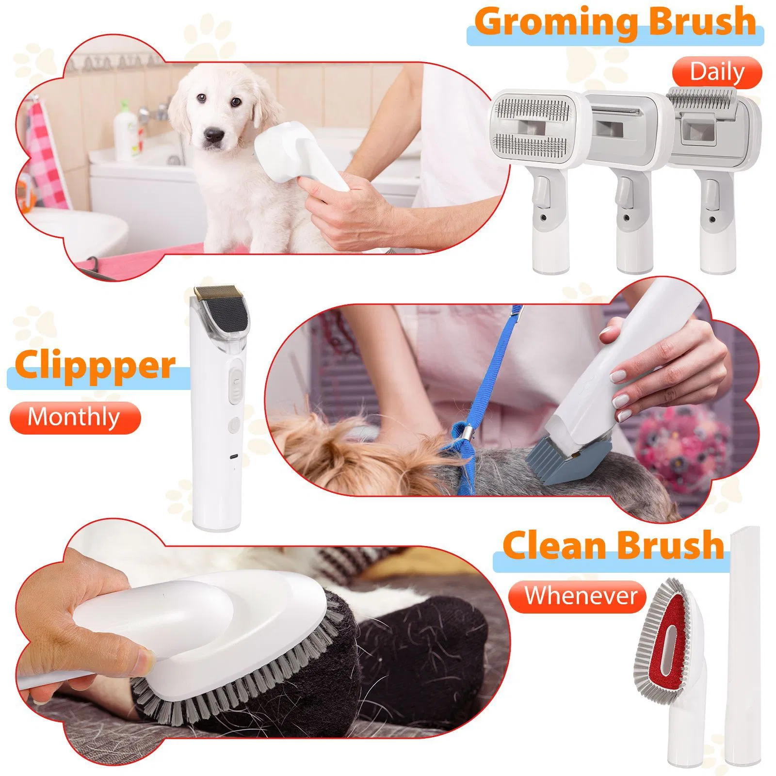 Multi-Functional Pet Grooming Clipper Electric Trimmer for Cats and Dogs