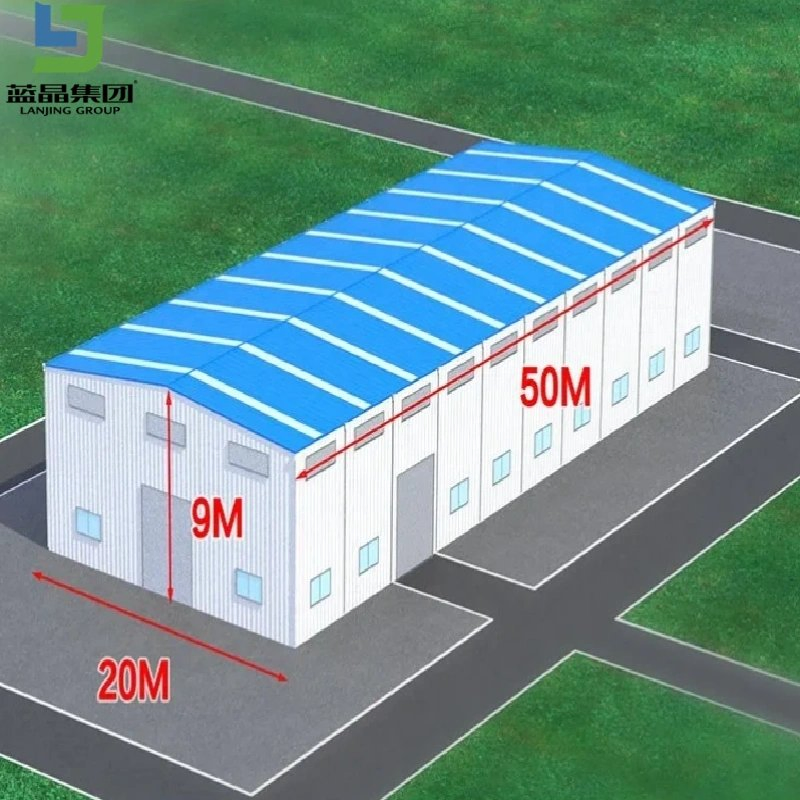 Modular Prefab Prefabricated Light Metal Steel Structure Frame Barn Poultry Chicken Coop Garage Villa Shed Warehouse Workshop Factory House Building