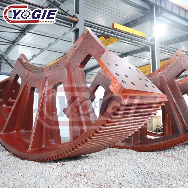 Luoyang Yogie Custom Large and Heavy Duty High Quality Helical Ring Gear Rotary Kiln Segmented Girth Gear
