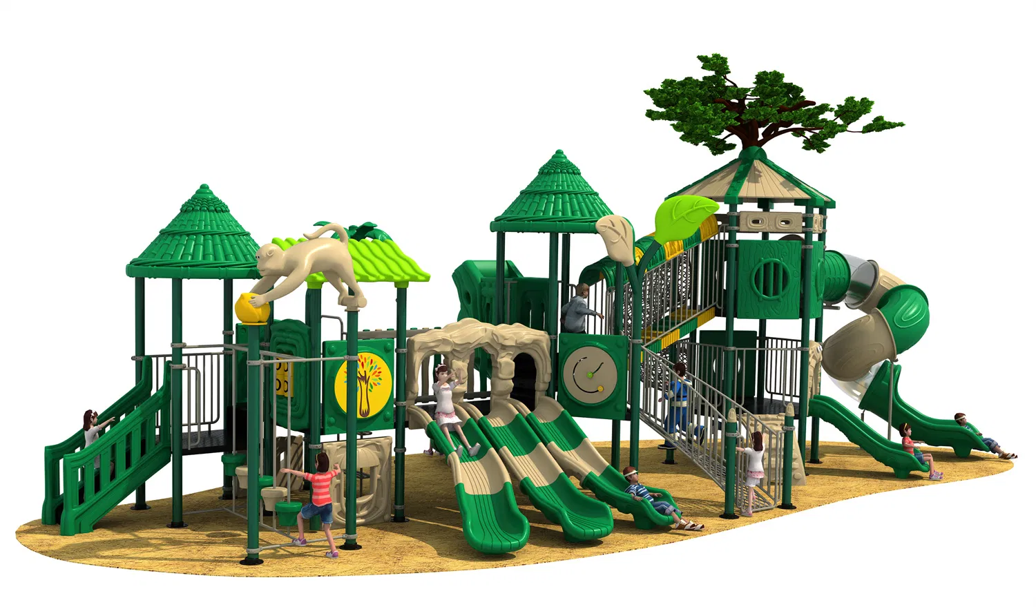 Commercial Kindergarten Park Equipment Plastic Slide Kids Play School Child Outdoor Amusement Playground