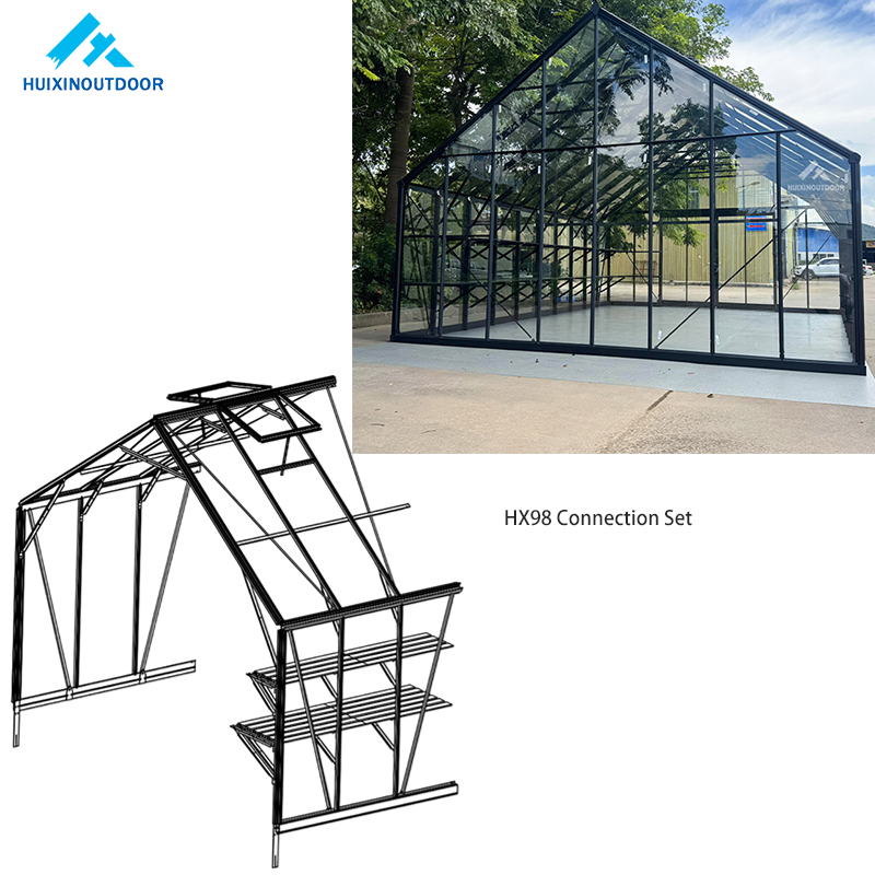 New Upgrade Super Strong Wind Resistance 140km Toughened Glass Greenhouse Outdoor Backyard Aluminum Frame Garden Greenhouse