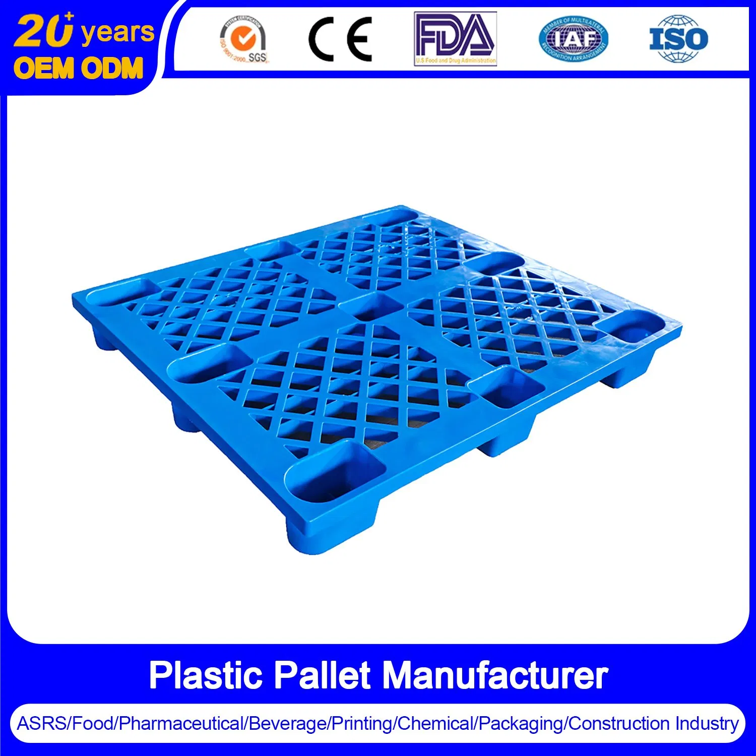 1200X1000X140mm Mesh Surface Plastic Pallets Nine-Legged Plastic Pallet Supplier Direct Multifunctional